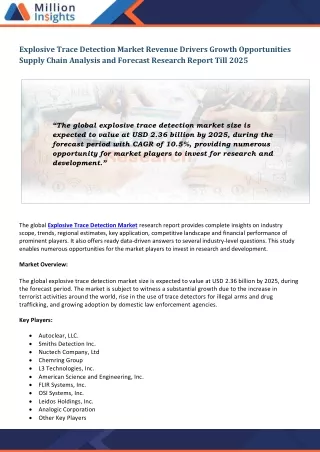 explosive trace detection market revenue drivers