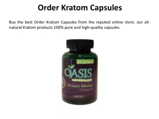 Order Kratom Capsules Online