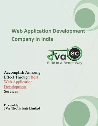 Web Application Development Company In India