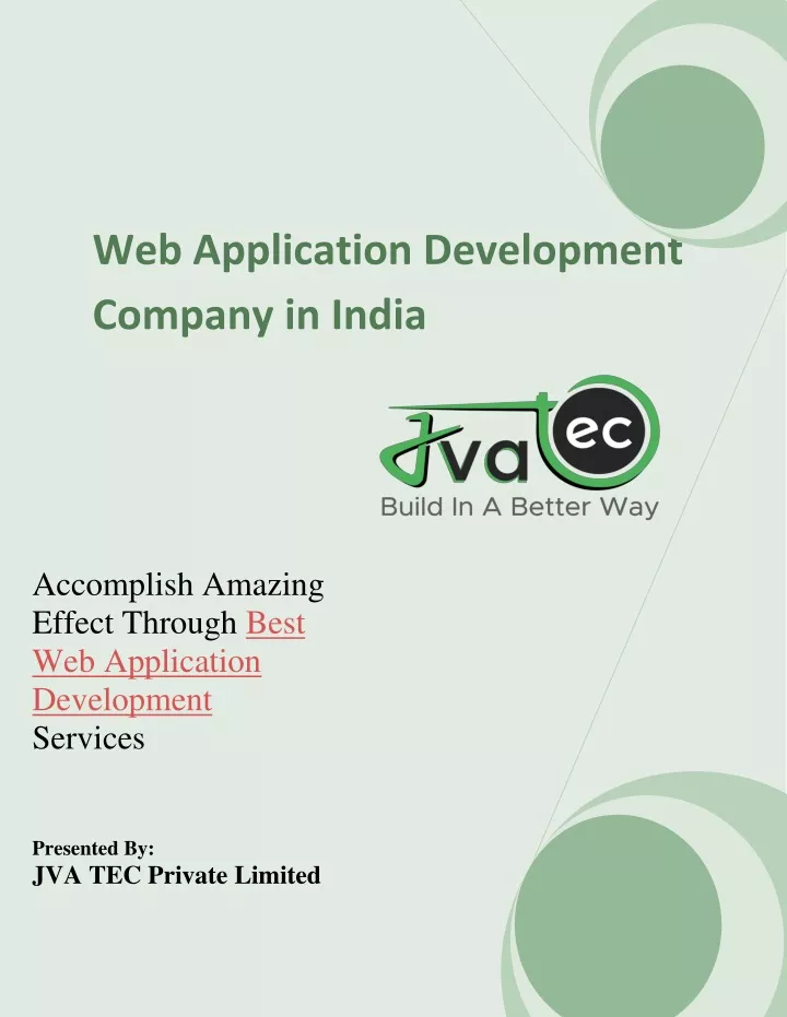 web application development company in india