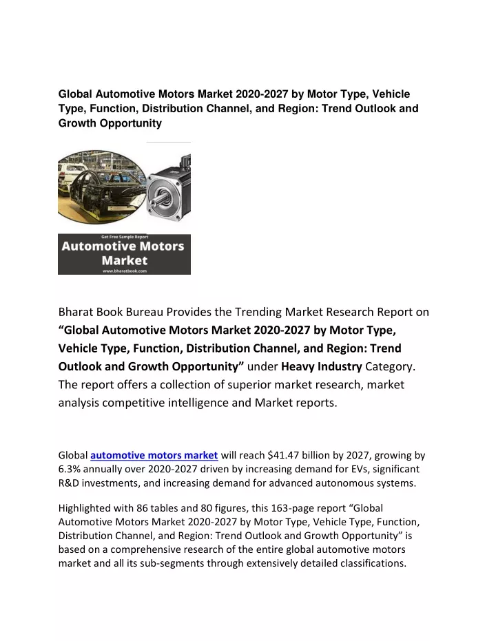 global automotive motors market 2020 2027