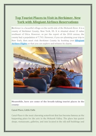 Top Tourist Places to Visit in Herkimer, New York with Allegiant Airlines Reservations