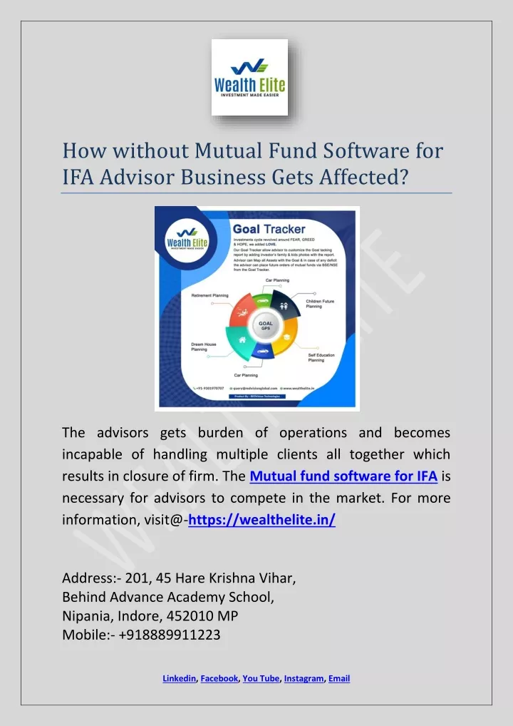 how without mutual fund software for ifa advisor