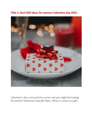 Best Gift ideas for women Valentine day 2021