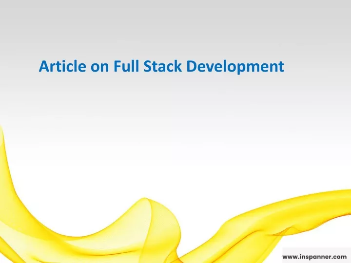 article on full stack development