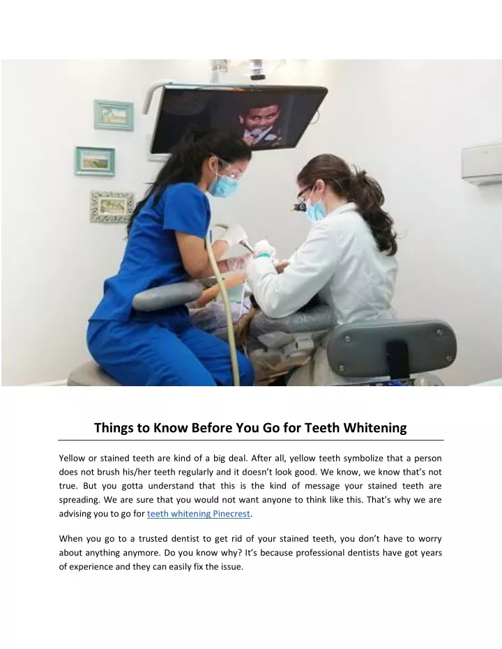 things to know before you go for teeth whitening
