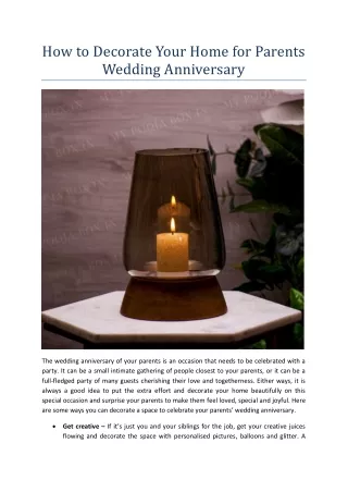 how to decorate your home for parents wedding