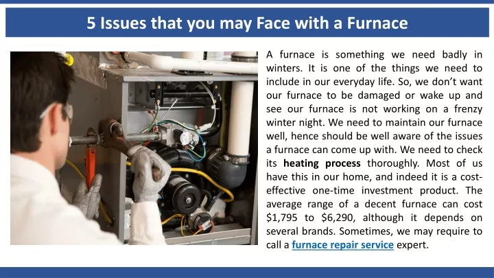 5 issues that you may face with a furnace