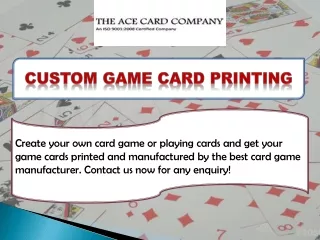 custom game card printing