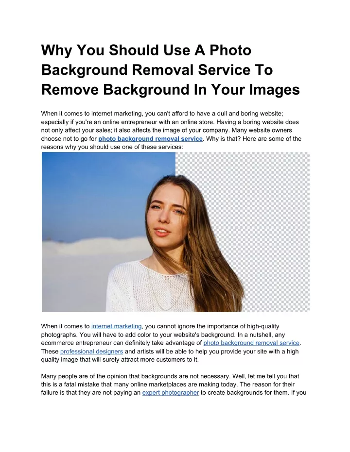 why you should use a photo background removal