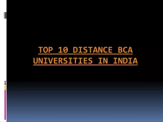 top 10 distance BCA Universities in India