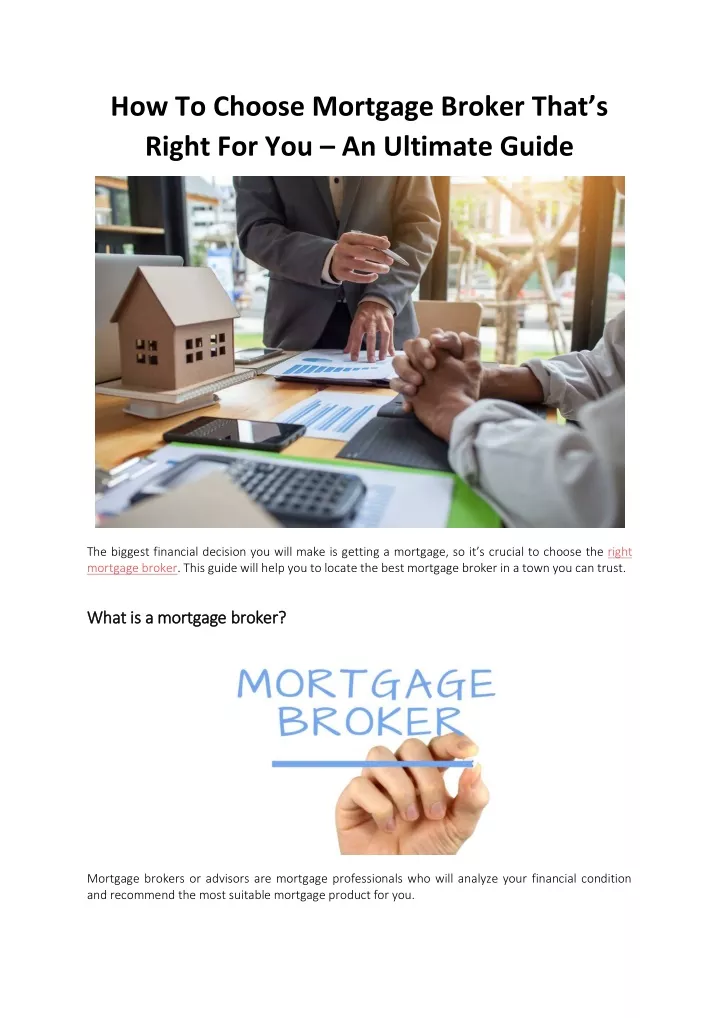 how to choose mortgage broker that s right