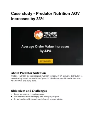 case study predator nutrition aov increases by 33