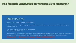 hoe foutcode 0xc0000001 op windows 10 te repareren