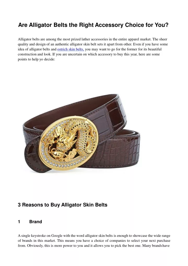 are alligator belts the right accessory choice