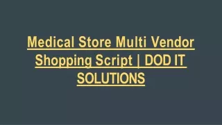 medical store multi vendor