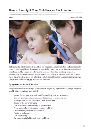 how to identify if your child has an ear infection