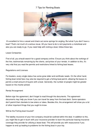 7 tips for renting boats