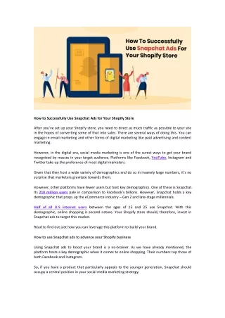 how to successfully use snapchat ads for your