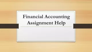 Financial Accounting Assignment Help