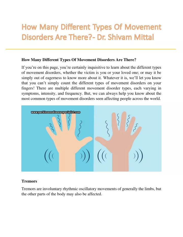 how many different types of movement disorders