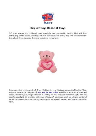 Buy Soft Toys Online at TToys