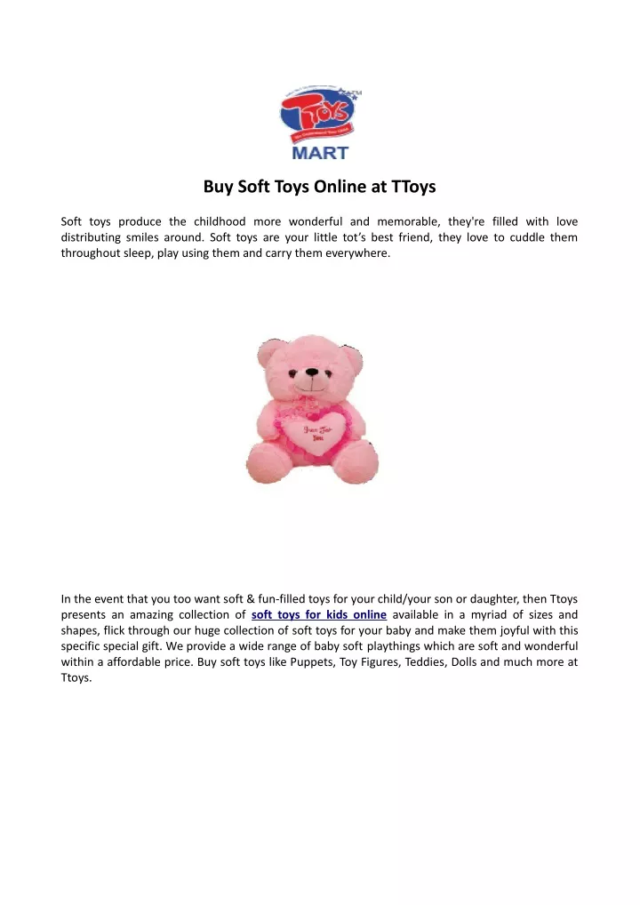 buy soft toys online at ttoys