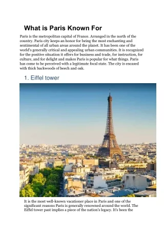 what is paris known for