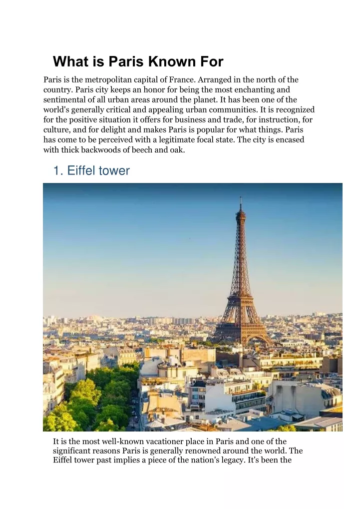 what is paris known for