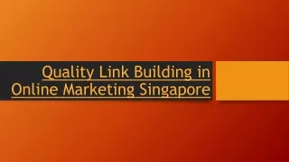quality link building in online marketing singapore