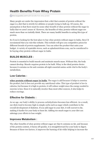 health benefits from whey protein