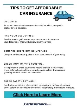 Tips to Get Affordable Car Insurance