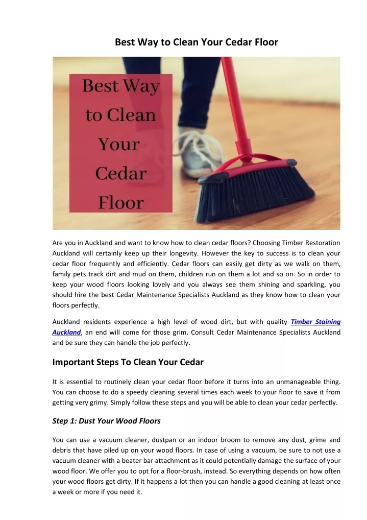 best way to clean your cedar floor