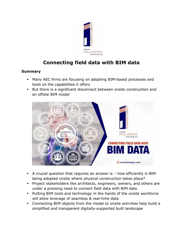 connecting field data with bim data