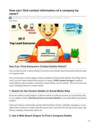 how can i find contact information of a company