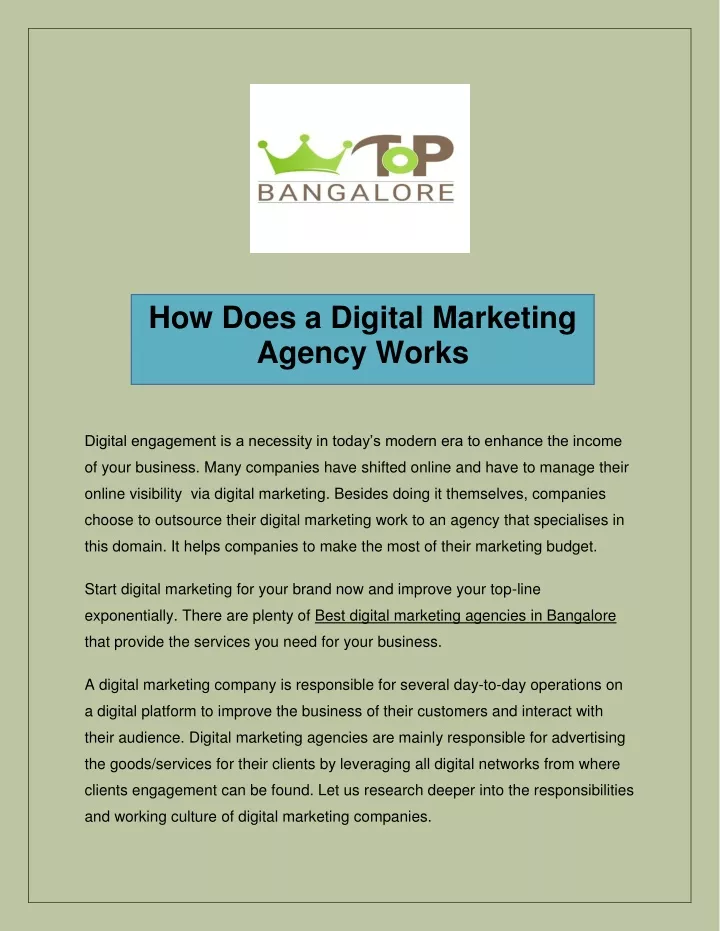 how does a digital marketing agency works