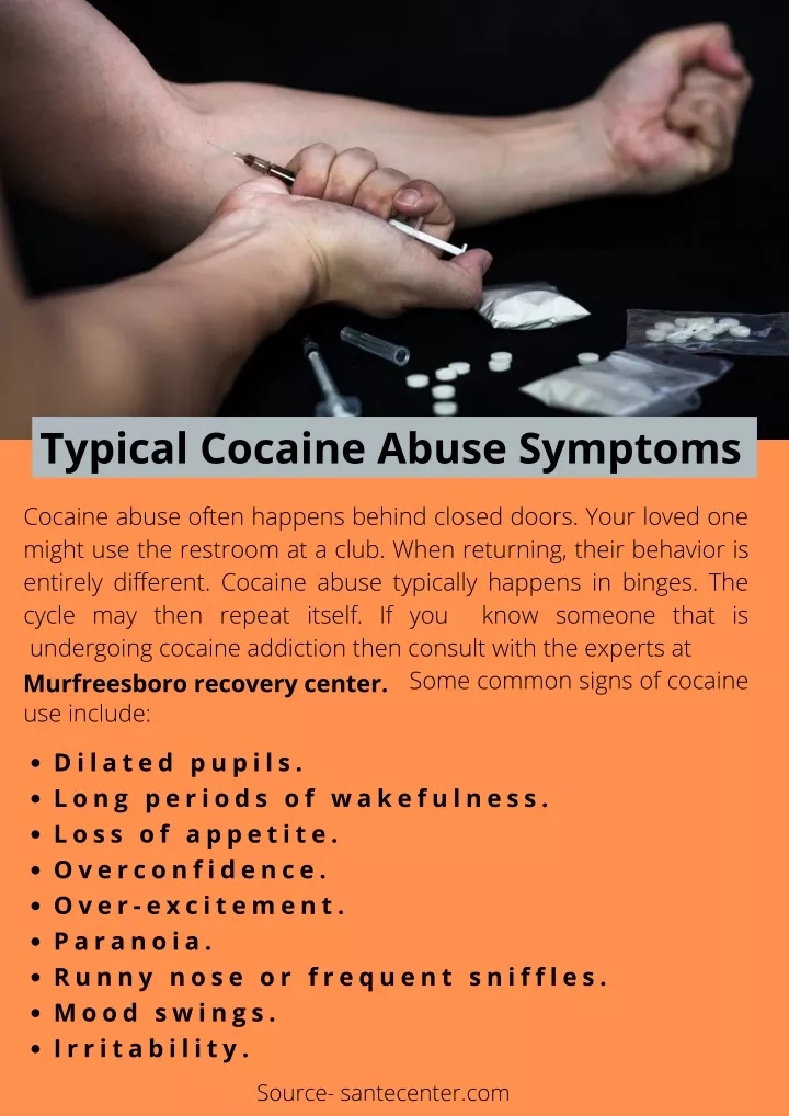 typical cocaine abuse symptoms