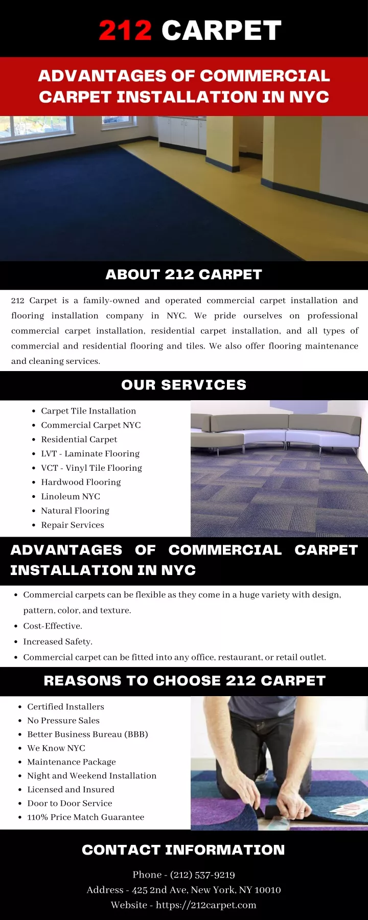 advantages of commercial carpet installation