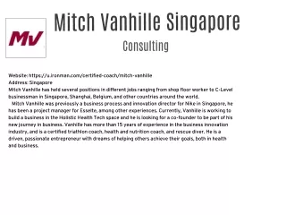 Mitch Vanhille Singapore