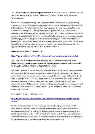 the continuous glucose monitoring systems market