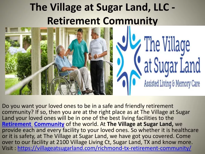 the village at sugar land llc retirement community