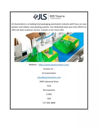 jls automation is a leading food packaging