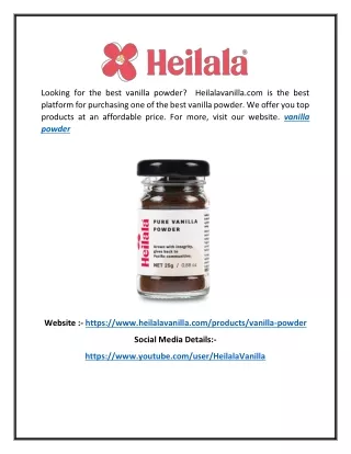 looking for the best vanilla powder