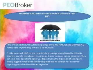 how does a peo service provider make a difference