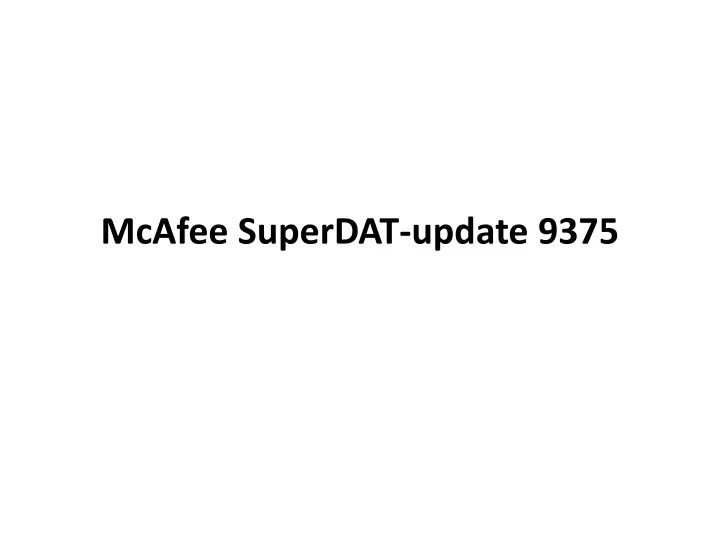 mcafee superdat update 9375