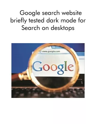 google search website briefly tested dark mode