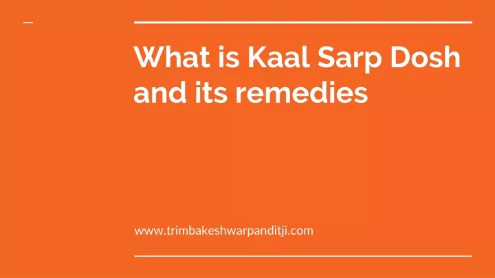 what is kaal sarp dosh and its remedies