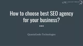 How to choose best SEO agency for your business?