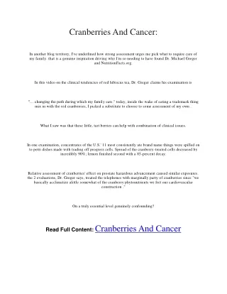 cranberries and cancer