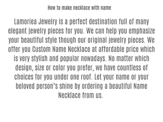 How to make necklace with name